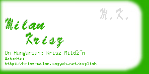 milan krisz business card